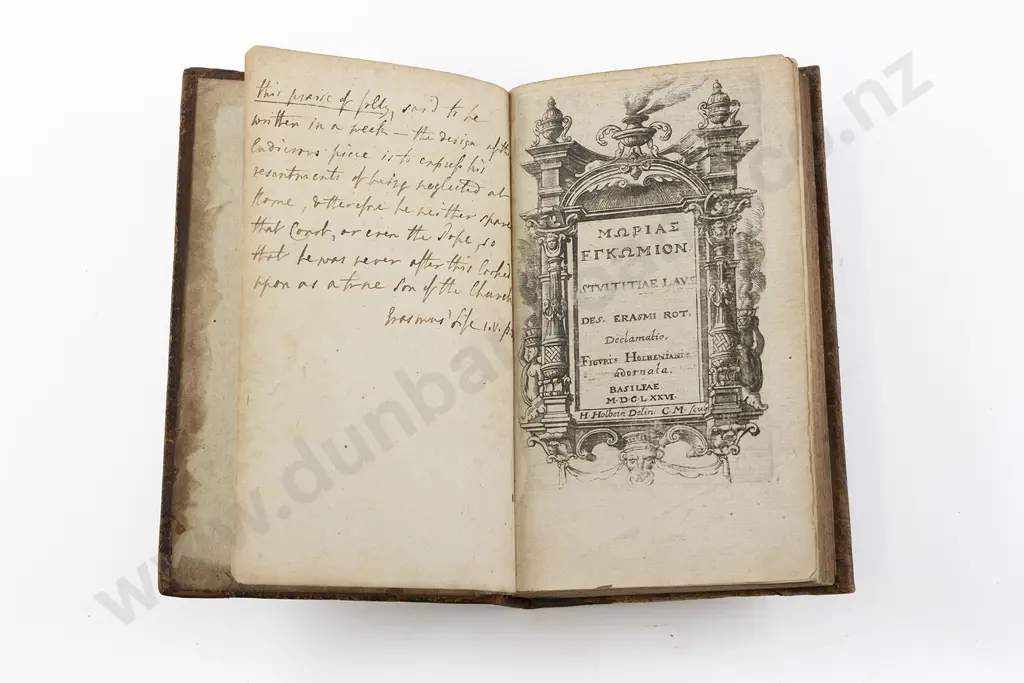 Erasmus Desiderius (1466?-1536) - Morias Enkomion (Greek) Image 1++