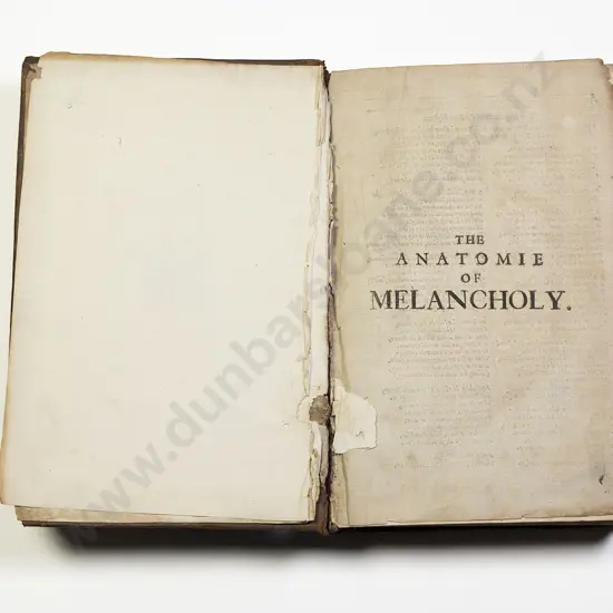 (Burton Robert) Democratus Junior - The Anatomy Of Melancholy 1660