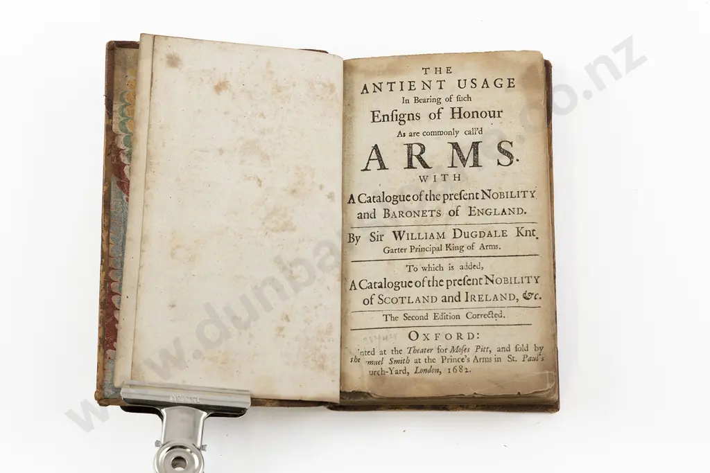 Dugdale Sir William - The Antient Usage of Such Ensigns of Honour As are Commonly call'd ARMS Image 1++