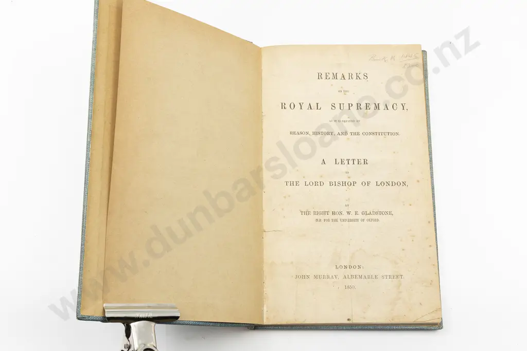 Gladstone Right Hon W E - Remarks on the Royal Supremacy Image 1++