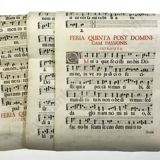 Decorative Gigantic Liturgical Leaf - A Gradual Gregorian Chant c1667