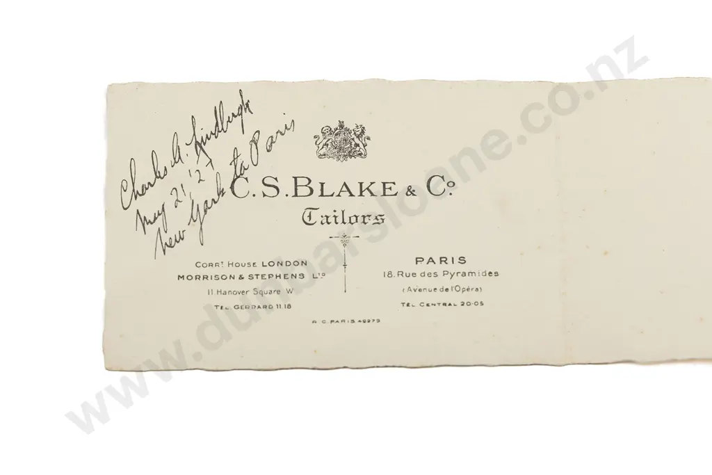 Charles Lindbergh Signed Card Image 1++