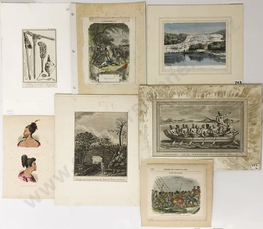 7 Antique Engravings & Bookplates From Cooks Voyages Image 1++