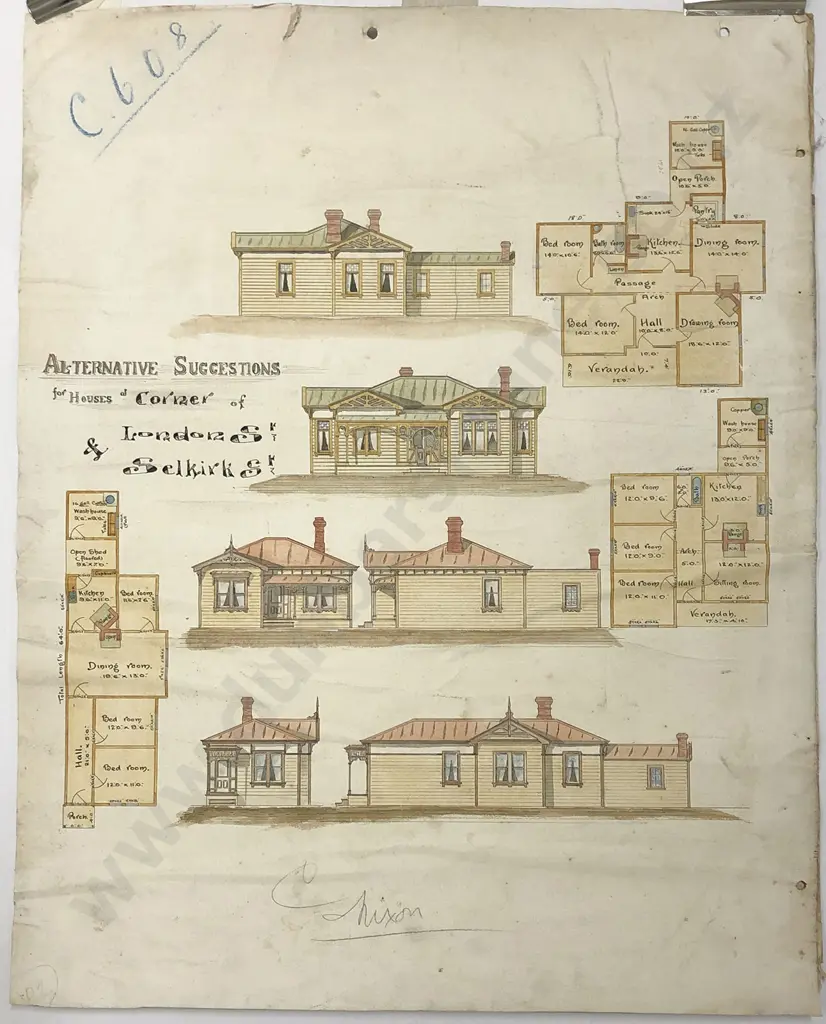 8 Vintage NZ Architectural Drawings & Plans Image 1++