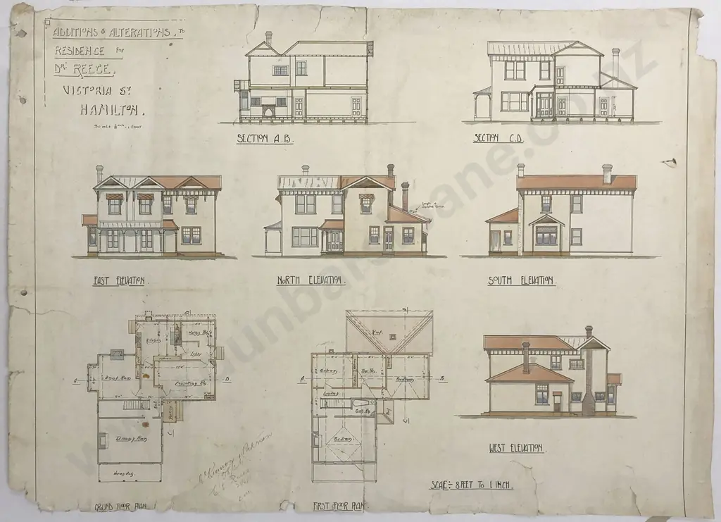 8 Vintage NZ Architectural Drawings & Plans Image 1++