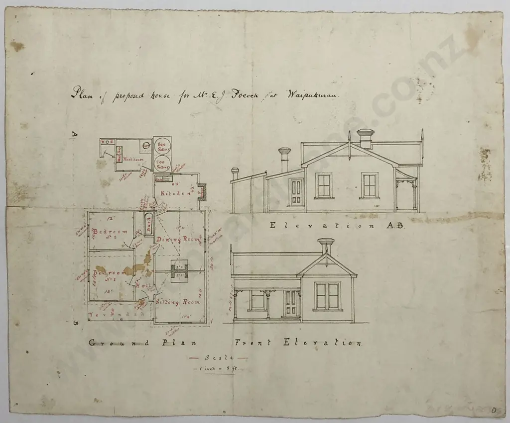 8 Vintage NZ Architectural Drawings & Plans Image 1++