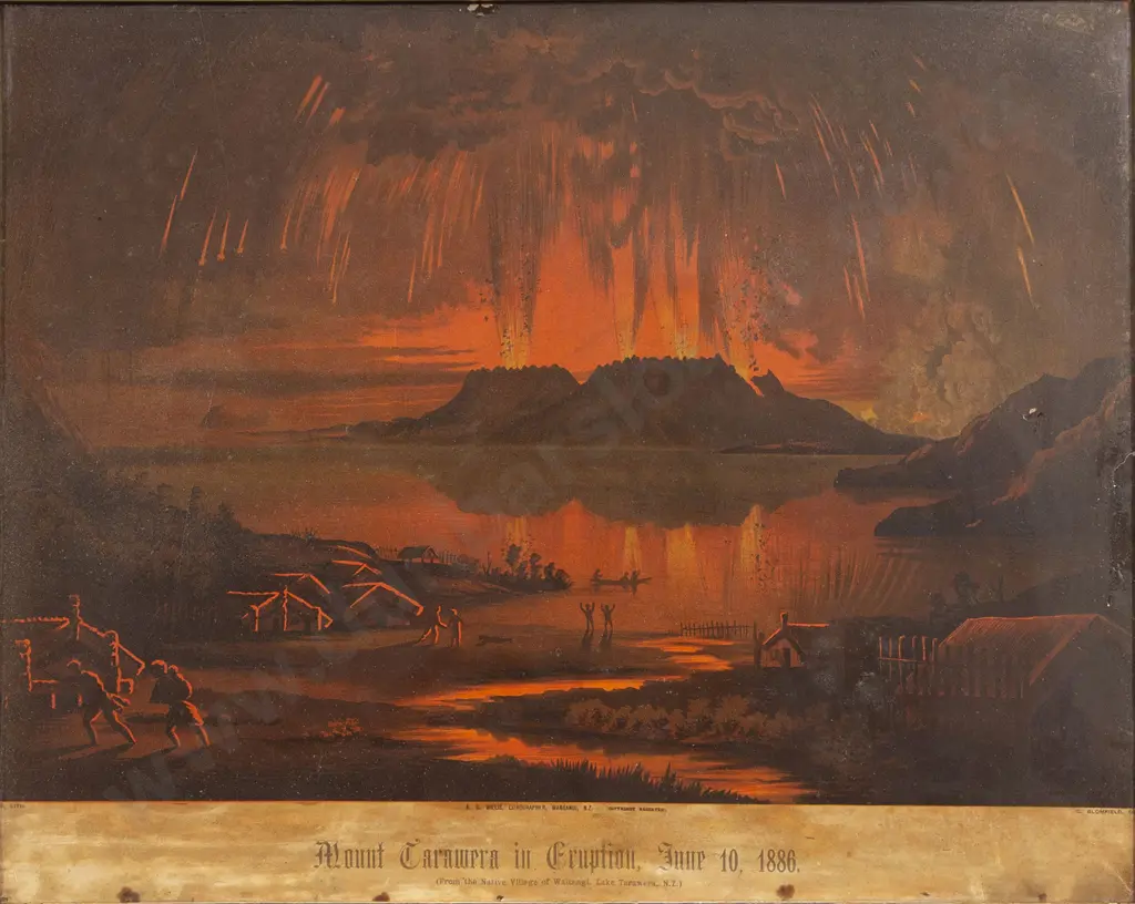 After Charles Blomfield - Mount Tarawera in Eruption June 10 1886 Image 1++