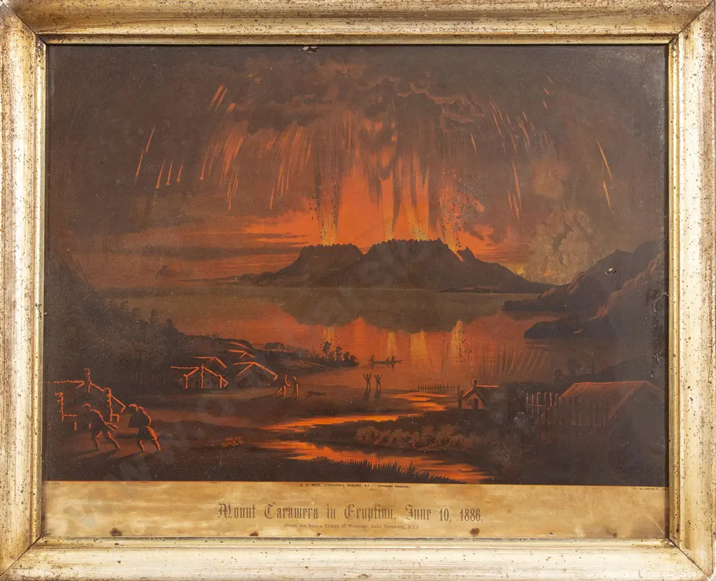 After Charles Blomfield - Mount Tarawera in Eruption June 10 1886 Image 1++