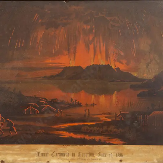 After Charles Blomfield - Mount Tarawera in Eruption June 10 1886