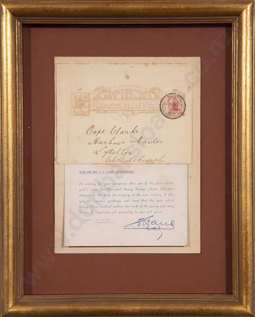 1st January 1901 Universal Penny Postage Letter From Joseph Ward To Capt Clark Image 1++