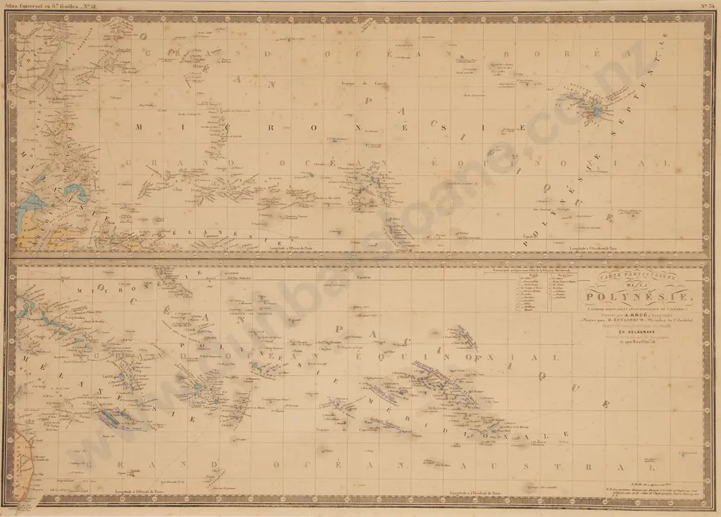 Adrien Hubert Brue - Carte Particuliere De La Polynesie Image 1++