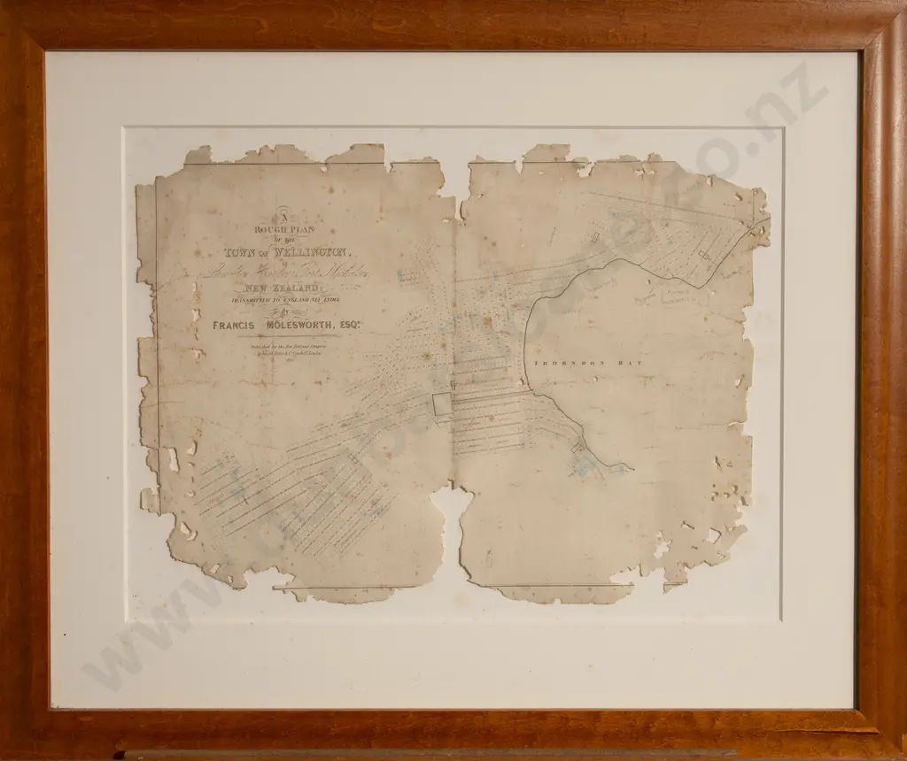 Francis Alexander Molesworth - A Rough Map Of The Town Of Wellington 1841 Image 1++
