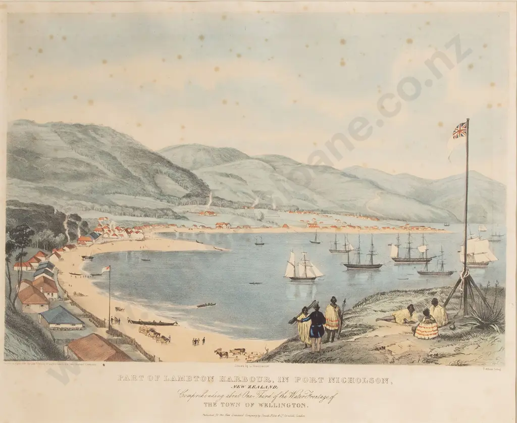 After Charles Heaphy - Part Of Lambton Harbour In Port Nicholson New Zealand Image 1++