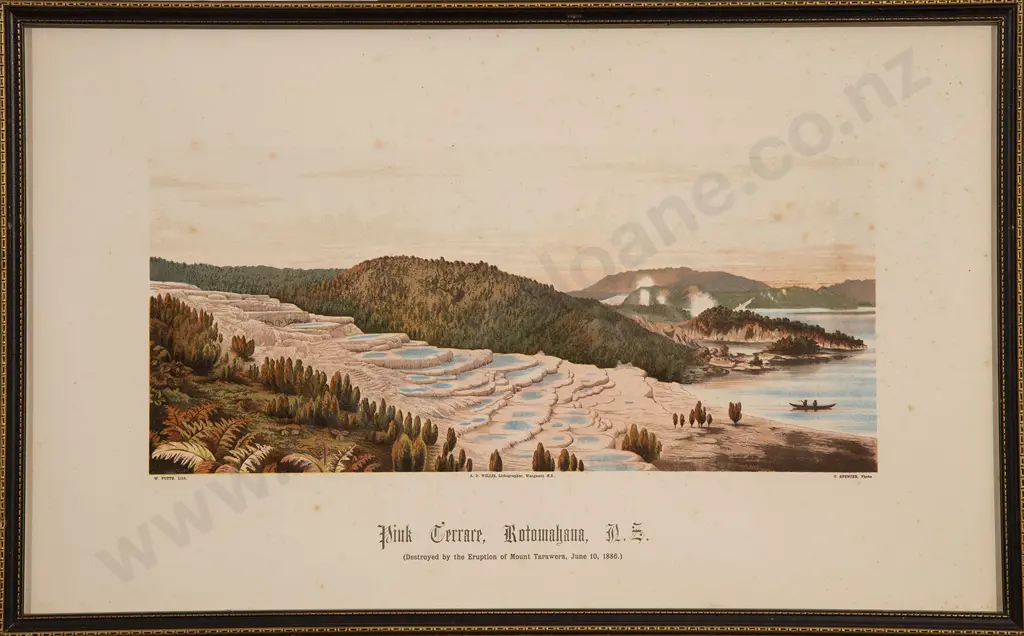 3 Antique NZ Landscape Chromolithographs Image 1++
