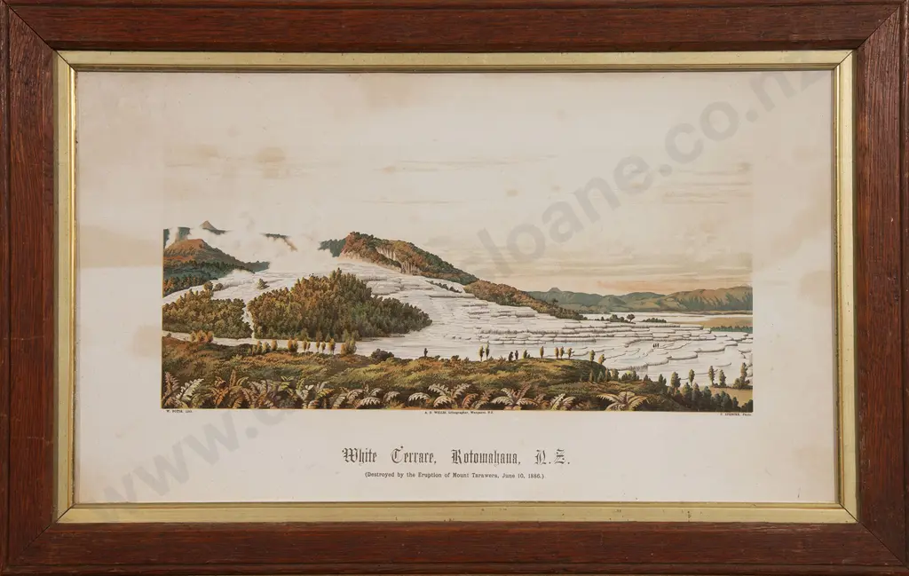 3 Antique NZ Landscape Chromolithographs Image 1++