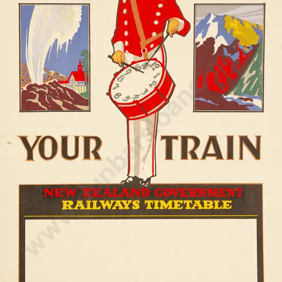 NZ Government Railways Timetable Display Card Panel