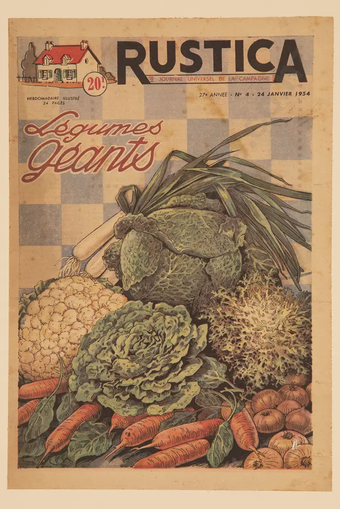 3 Circa 1950s Illustrations From Rustica Journal Universel De La Campagne Image 1++