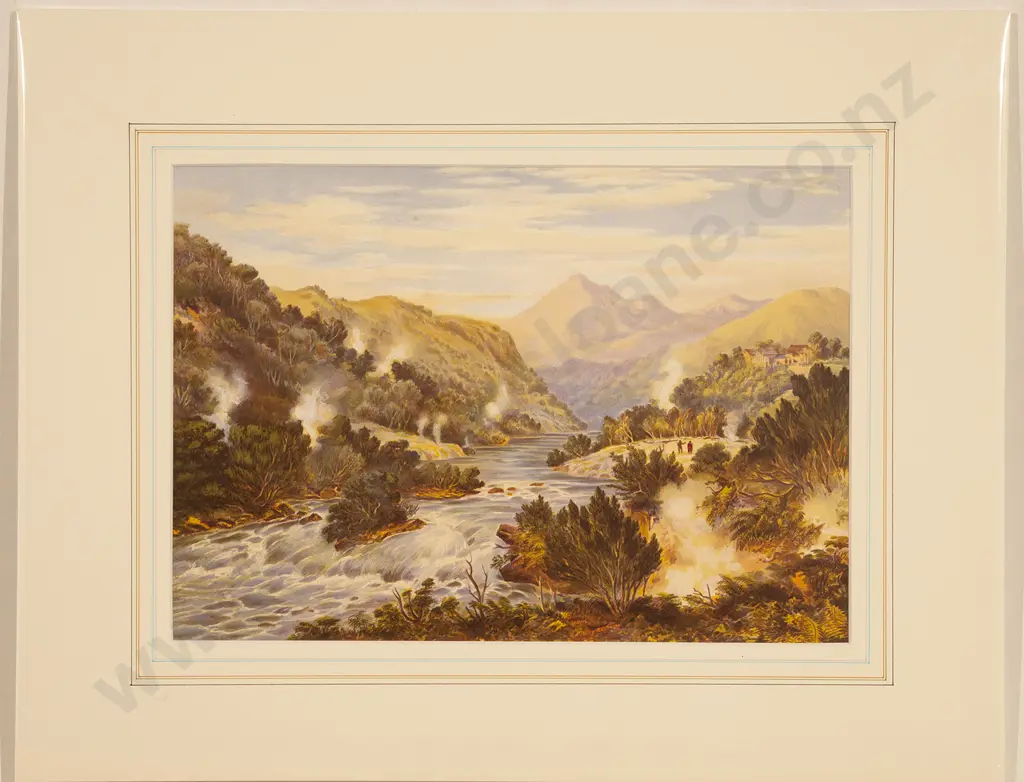 6 NZ Coloured Chromolithographic Landscapes After John Gully & C. D. Barraud Image 1++