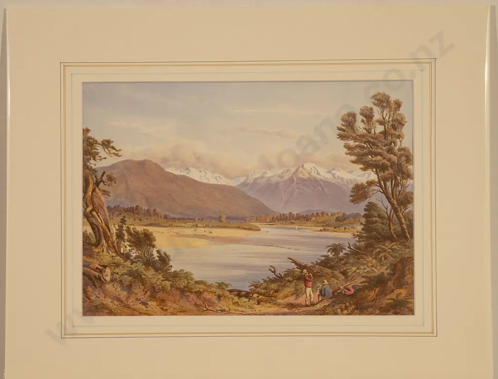 6 NZ Coloured Chromolithographic Landscapes After John Gully & C. D. Barraud Image 1++