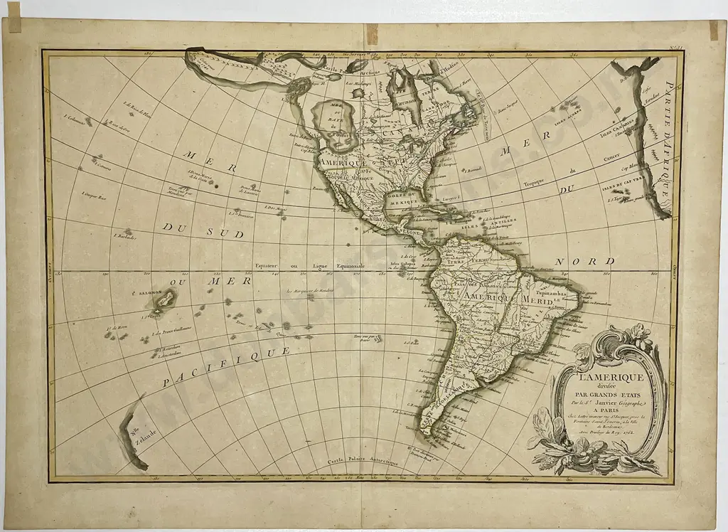 L'Amerique divisee Par Grands Etat 1762 Image 1++