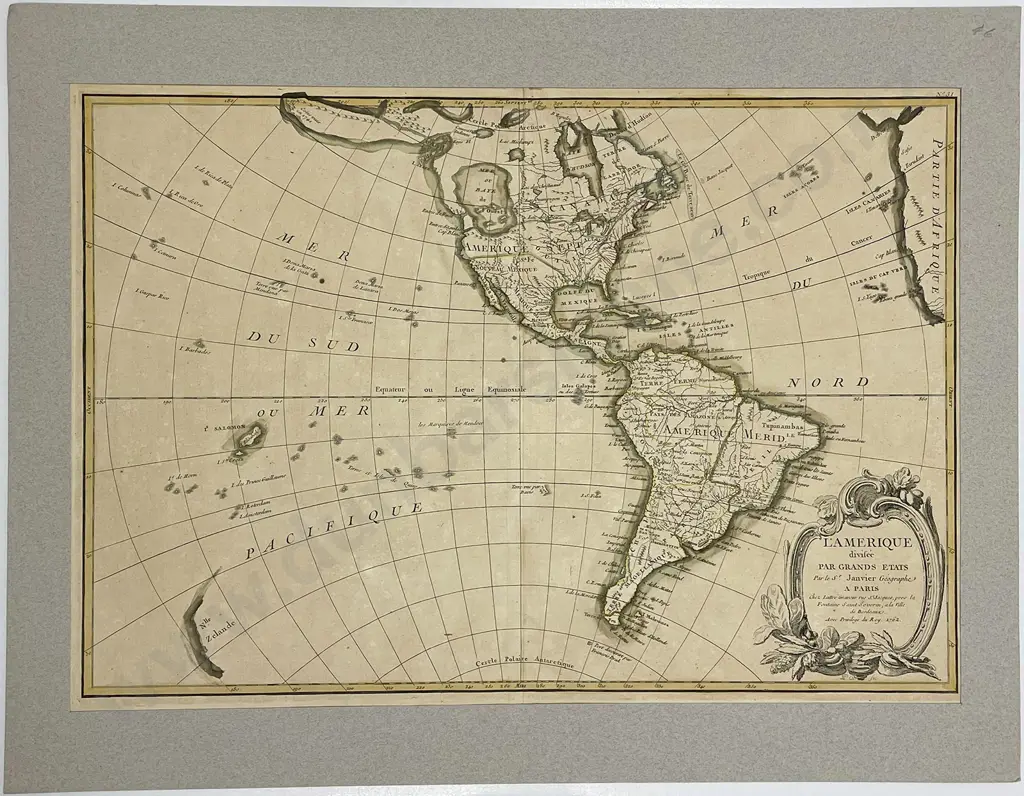 L'Amerique divisee Par Grands Etat 1762 Image 1++