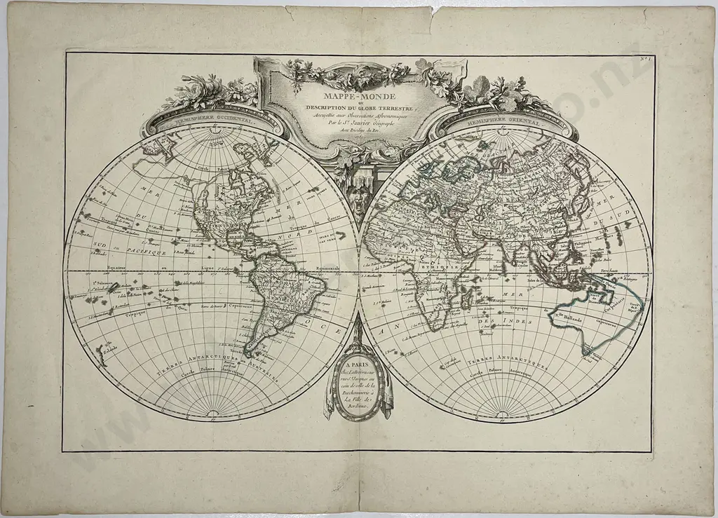 Mappe-Monde ou Description Du Globe Terrestre 1762 Image 1++