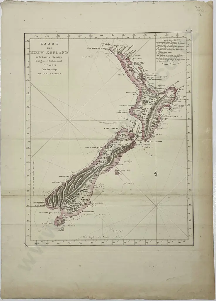 Kaart van Nieuw Zeeland in de Jaaren 1769 en 1770 Image 1++