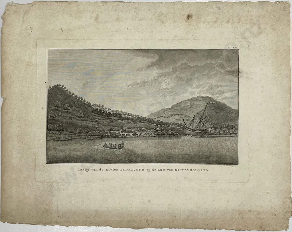 Endeavour River Engraving and Map Image 1++