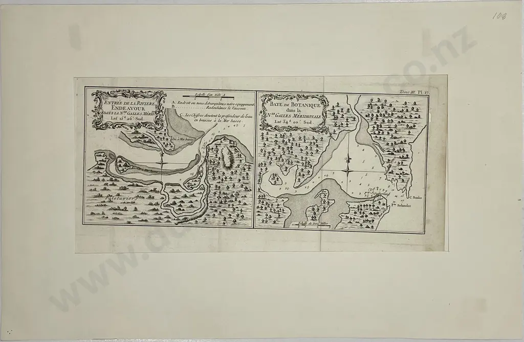 Endeavour River Engraving and Map Image 1++