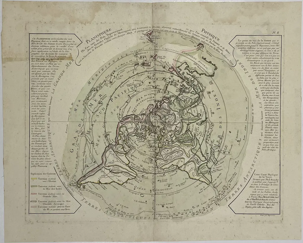 Planisphere Physique ou l'on voit du Pole Septentrional Image 1++