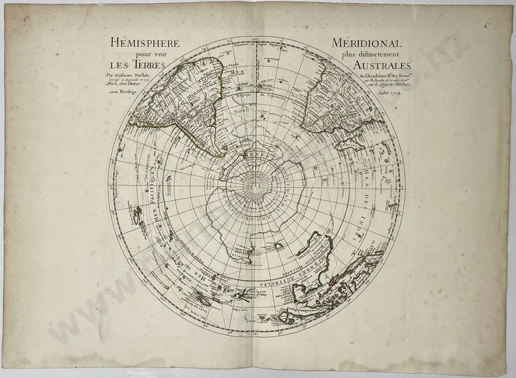 Hemisphere Meridional pour voir plus distinctement les terres Australes 1771 Image 1++