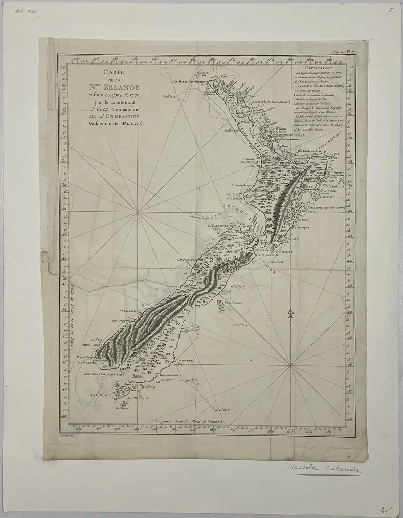 Carte de la N. Zelande visitee en 1769 et 1770 Image 1++