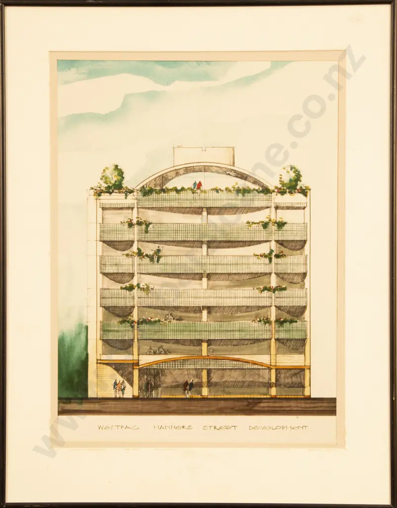 Original Watercolour  Study For the Westpac Manners Street Development Image 1++
