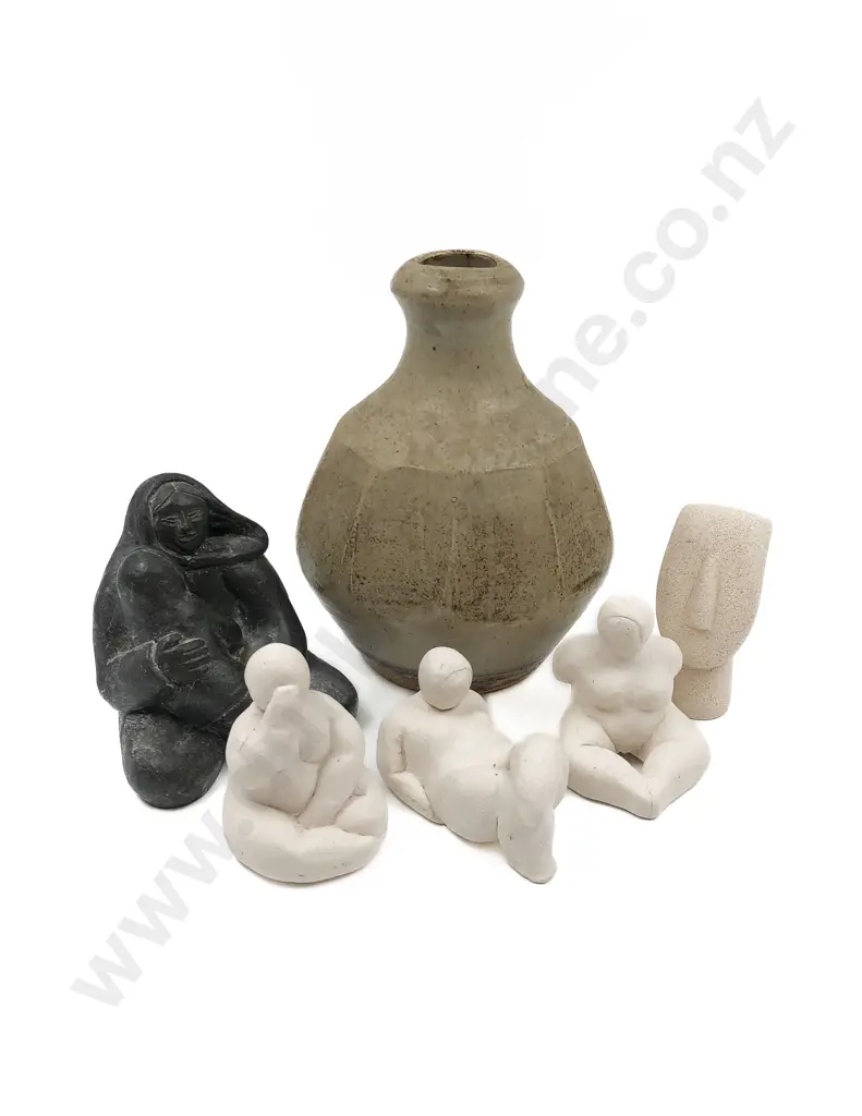Assorted Pottery Figures and Sculptures Together With Vase Image 1++