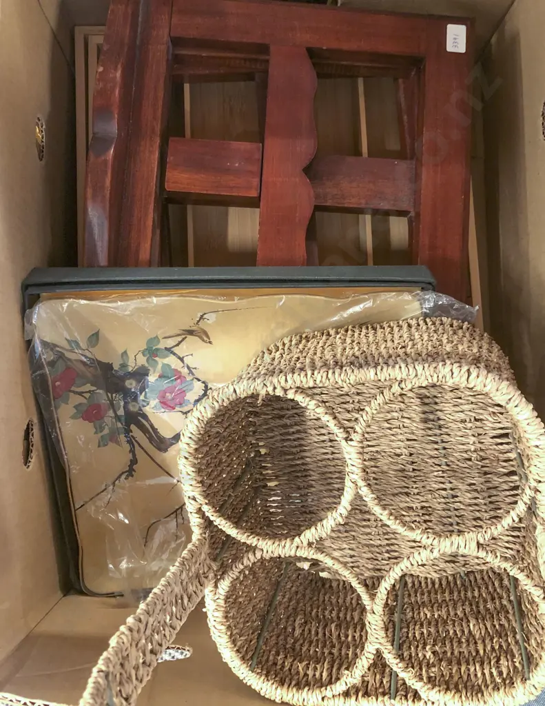 Box of Assorted Incl. Wooden Book Stand Image 1++