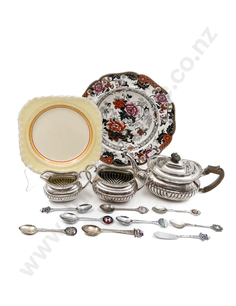 Quantity of Assorted China and S/P Together With Souvenir Spoons Image 1++