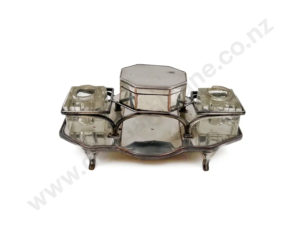 Small Desk Set (Inkwells Missing Tops) Image 1++