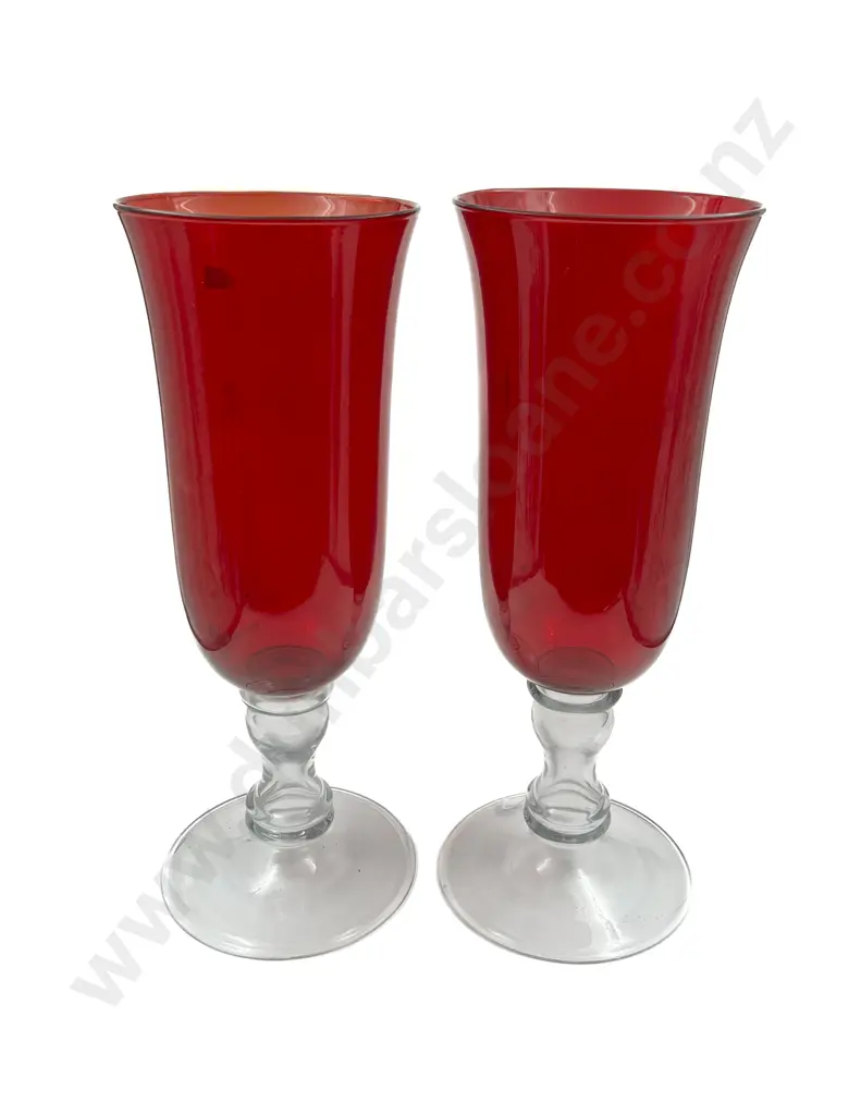 Two Large Decorative Colored Glass Vases Image 1++