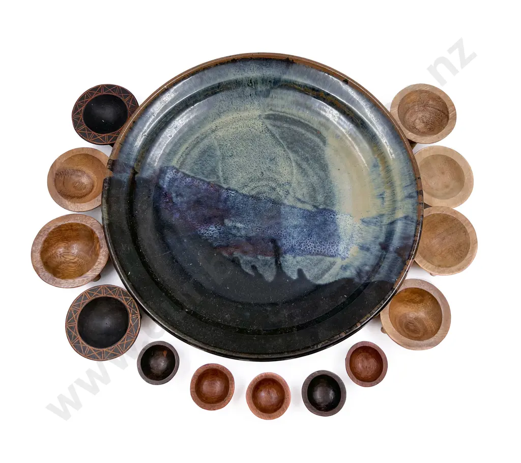 Quantity of Assorted Miniature Cava Bowls on Pottery Charger Image 1++