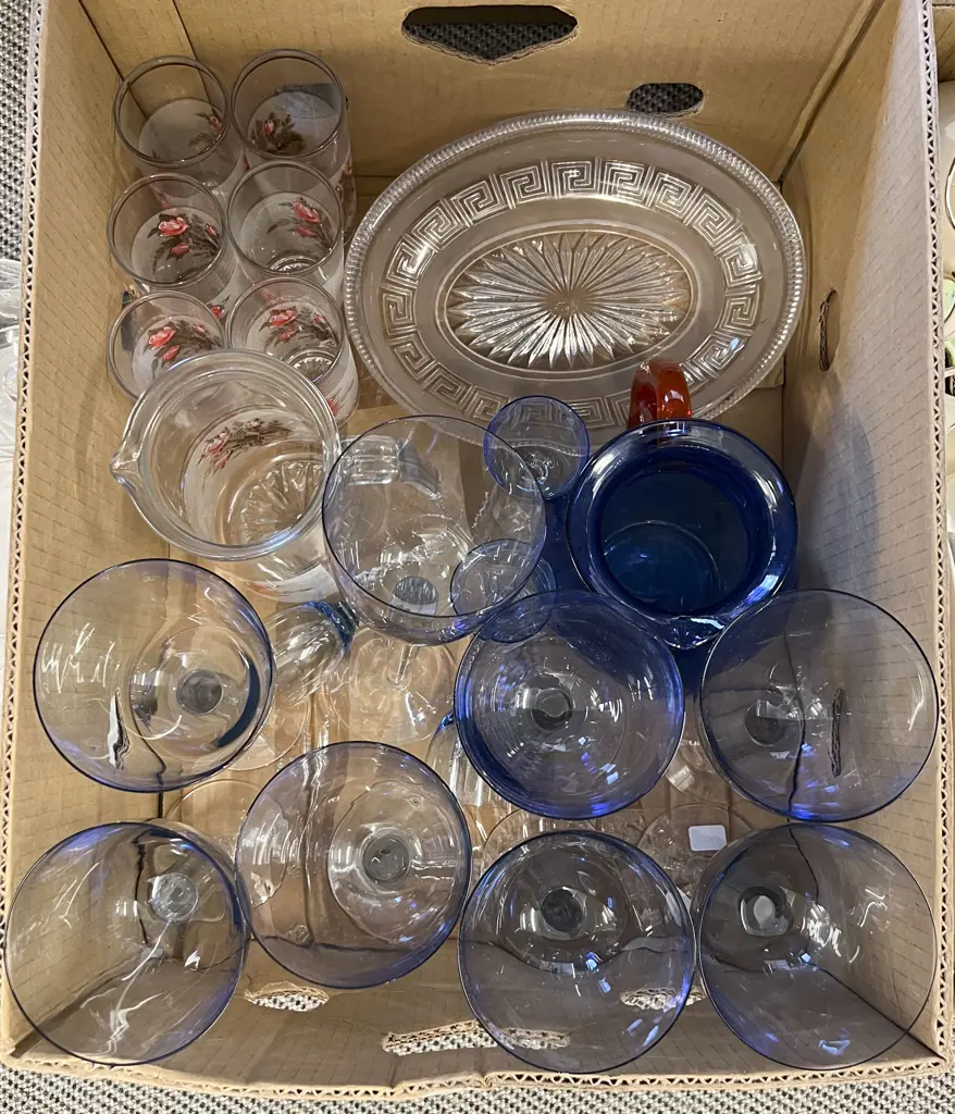 Box of Assorted Glassware Incl. Lemonade Set Image 1++