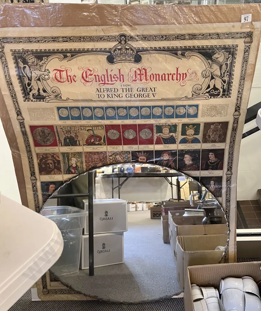 Poster of the Great English Monarchy Together With Mirror and Pottery Platter Image 1++