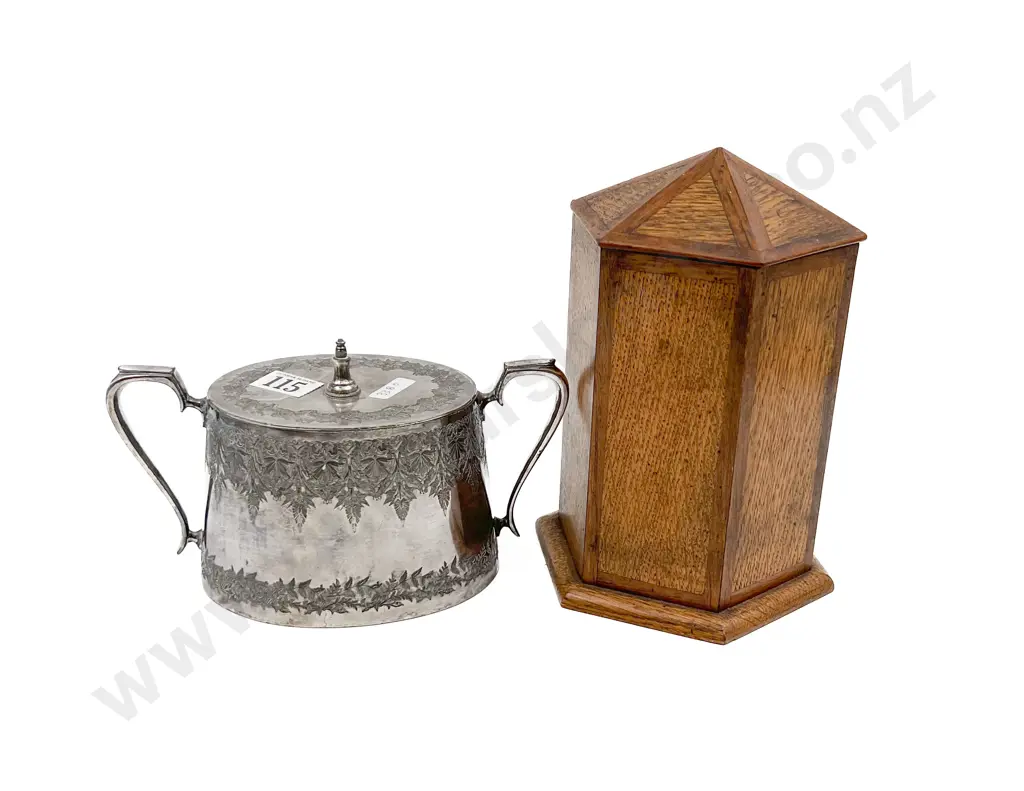 Hexagonal Tea Caddy Together With S/P Item Image 1++