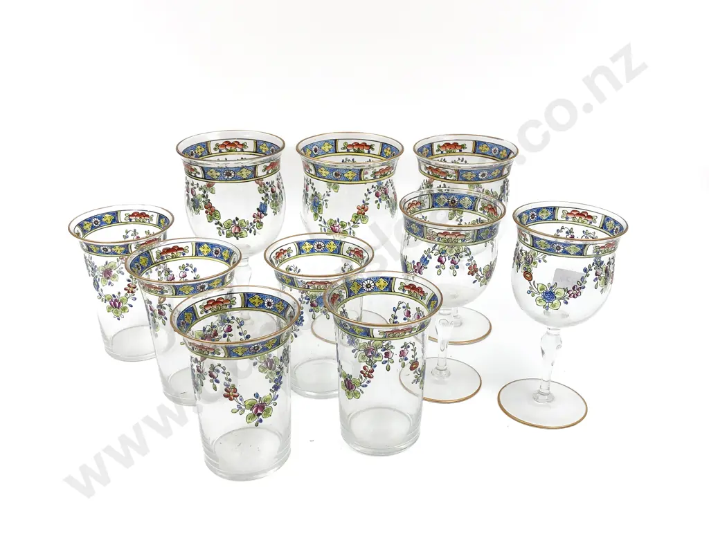 Small Quantity of Hand Painted Glassware Image 1++