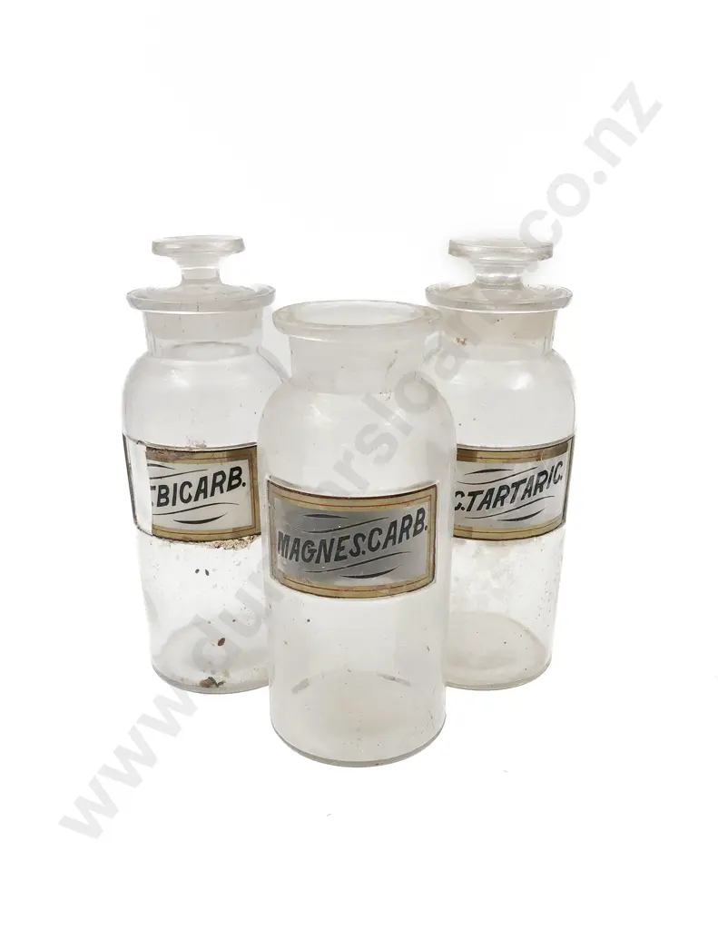 Three Labeled Chemist Jars (Faults) Image 1++