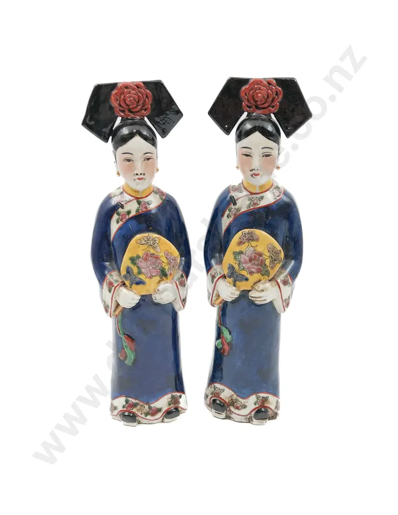 Pair of Chinese Ceramic Figures Image 1++