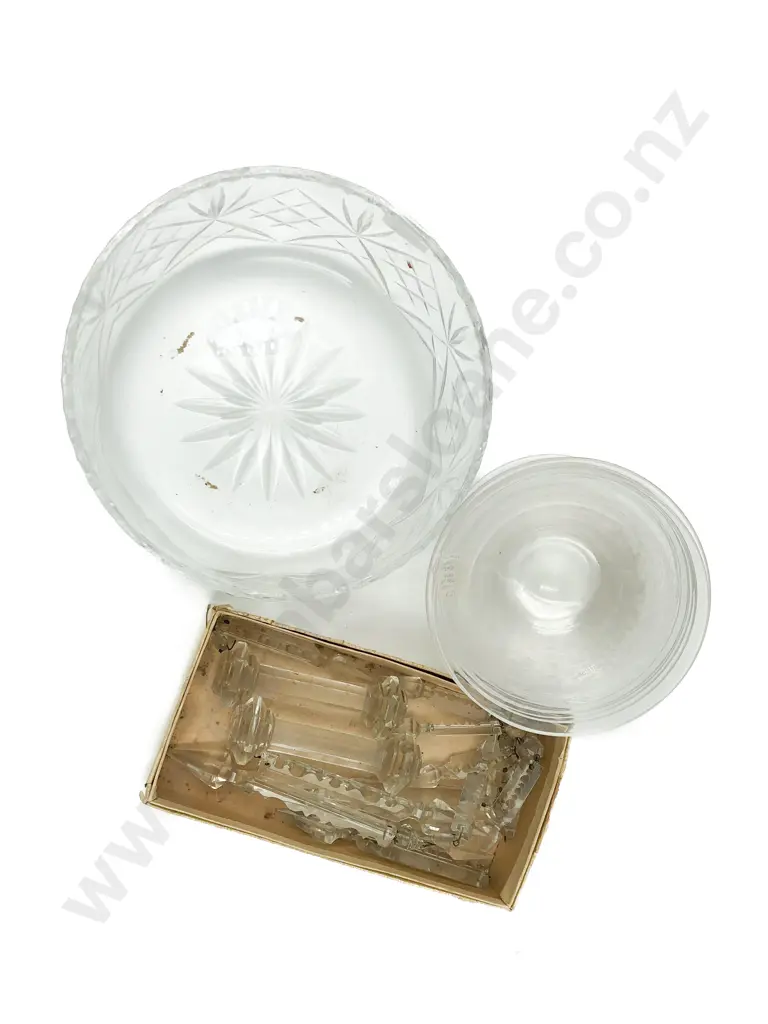 Crystal Bowl Together With Finger Bowls and Knife Rests Etc. Image 1++