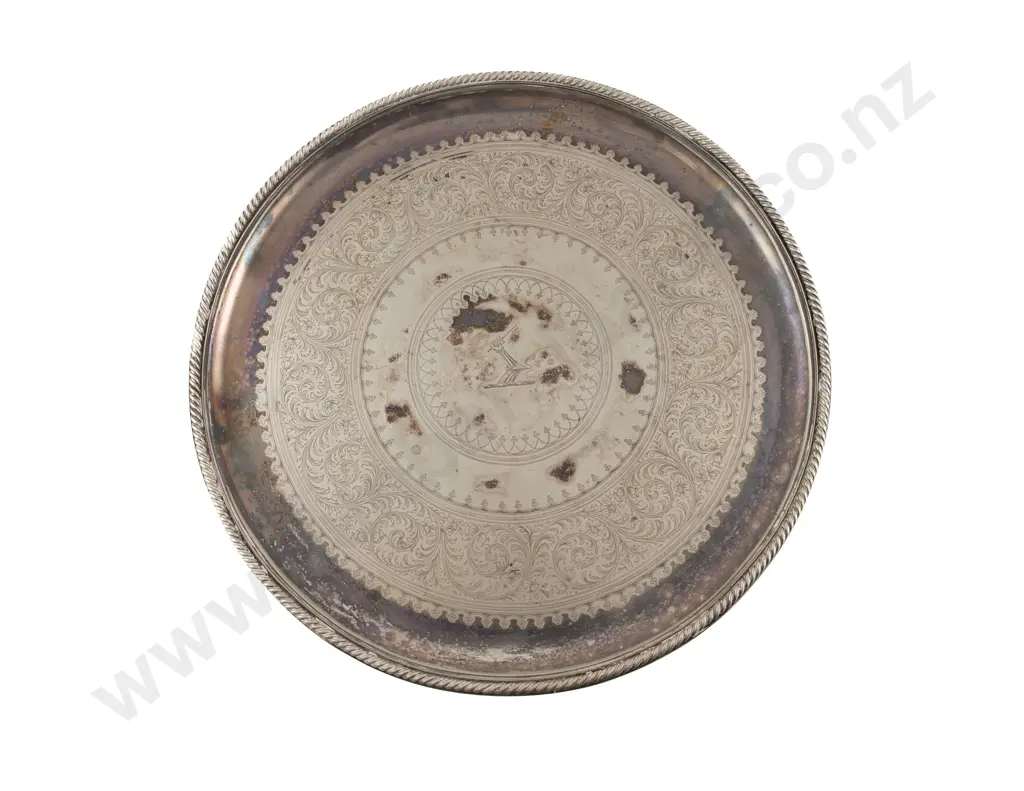 Edwardian Oak & S/P Octagonal Two Handled Drinks Tray Image 1++