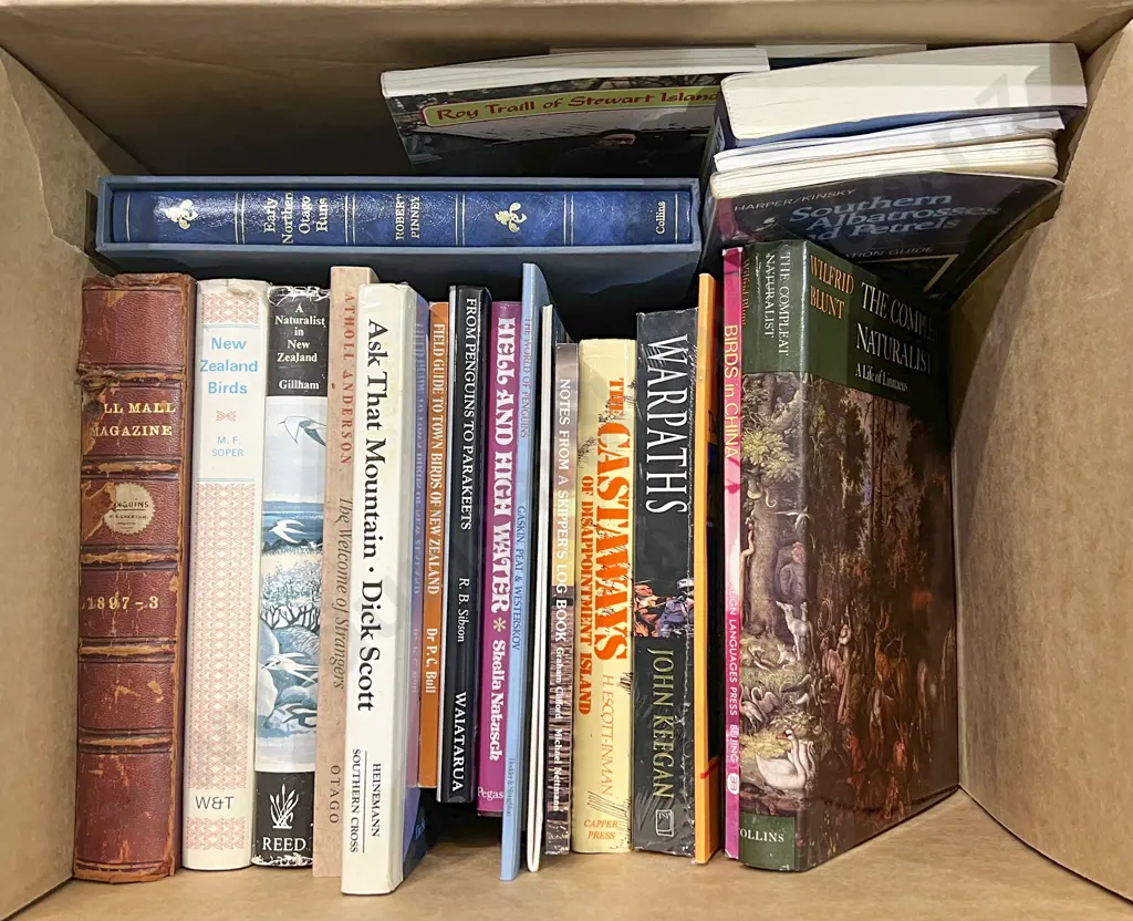 Box of Books Including NZ Birds Reference Image 1++