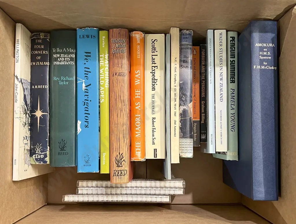 Box of Assorted Books Including NZ Reference Image 1++