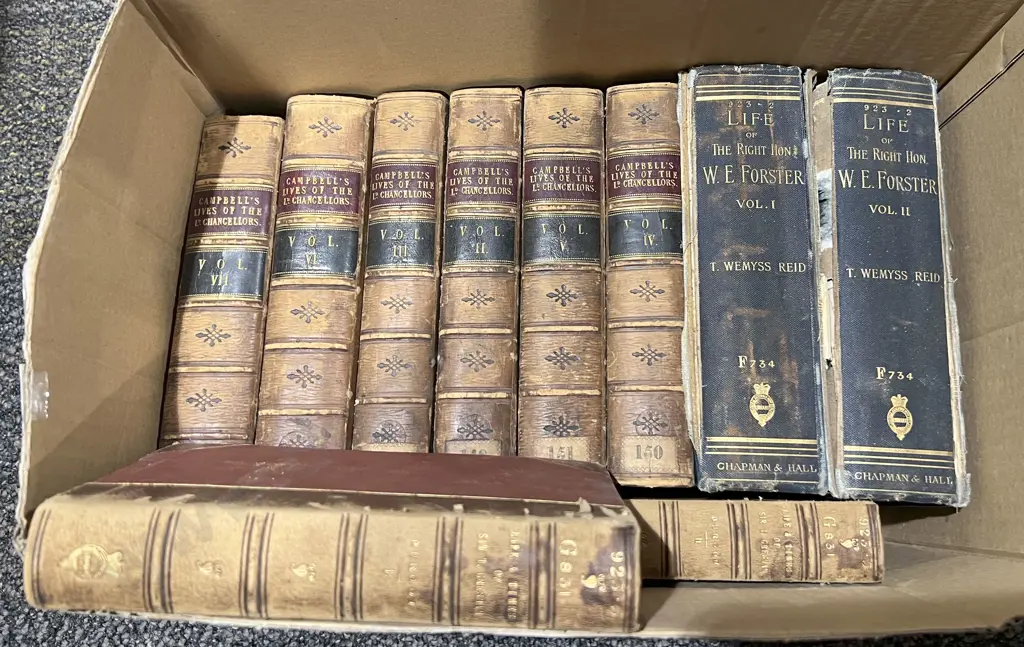 Box of Mostly Campbell's Lives of the Lord Chancellors Various Volumes Image 1++